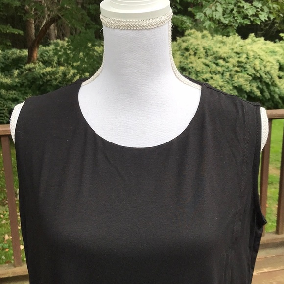 NWT! Eileen Fisher S/P black crew neck float dress - Picture 2 of 8
